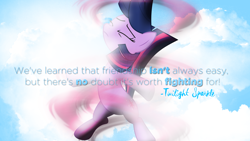 Size: 1920x1080 | Tagged: safe, artist:penguinsn1fan, artist:sairoch, character:twilight sparkle, species:pony, female, magic, quote, solo