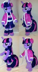 Size: 1280x2398 | Tagged: safe, artist:agatrix, character:twilight sparkle, species:anthro, anthro plushie, cheerleader, earmuffs, female, irl, outfit, photo, plushie, solo