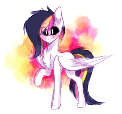 Size: 1731x1615 | Tagged: safe, artist:huirou, oc, oc only, oc:red, species:pegasus, species:pony, black sclera, solo