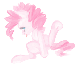 Size: 1280x1081 | Tagged: safe, artist:ferrettea, character:pinkie pie, female, sitting, solo, tongue out