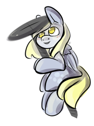Size: 578x777 | Tagged: safe, artist:ferrettea, character:derpy hooves, sad, screw, tiny ponies