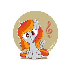 Size: 4000x4000 | Tagged: safe, artist:soulfulmirror, oc, oc only, oc:tridashie, species:pegasus, species:pony, absurd resolution, chibi, clef, female, mare, simple background, sitting, solo, transparent background