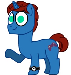 Size: 538x575 | Tagged: safe, artist:jamesawilliams1996, oc, oc only, species:pony, species:unicorn, male, raised hoof, simple background, solo, stallion, watch, white background