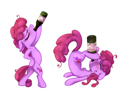 Size: 1260x1050 | Tagged: safe, artist:jumblehorse, artist:v747, character:berry punch, character:berryshine, species:pony, collaboration, drunk, female, mare, simple background, white background, wine bottle