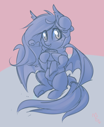 Size: 1730x2116 | Tagged: safe, artist:meekcheep, oc, oc only, oc:panne, species:bat pony, bat pony oc, chocolate, clothing, female, food, glowing eyes, hot chocolate, looking at you, scarf, solo