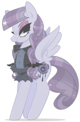 Size: 845x1280 | Tagged: safe, artist:euphoriapony, character:inky rose, species:pegasus, species:pony, episode:honest apple, g4, my little pony: friendship is magic, braid, cute, female, inkabetes, lidded eyes, looking at you, mare, profile, simple background, smiling, solo, spread wings, transparent background, wings