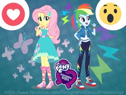 Size: 2048x1536 | Tagged: safe, artist:seahawk270, character:fluttershy, character:rainbow dash, g4, my little pony: equestria girls, my little pony:equestria girls, converse, duo, facebook, facebook reactions, female, logo, shoes