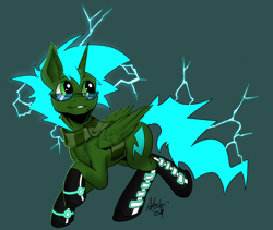 Size: 1722x1452 | Tagged: source needed, safe, artist:aphexangel, oc, oc only, oc:lightning spark, species:alicorn, species:pony, alicorn oc, blue, boots, green, prince, shoes