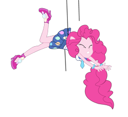 Size: 10035x9132 | Tagged: safe, artist:lifes-remedy, edit, character:pinkie pie, equestria girls:friendship games, g4, my little pony: equestria girls, my little pony:equestria girls, absurd resolution, clothing, eyes closed, friendship games bloopers, hanging, high heels, legs, shoes, skirt, skirt lift, vector, vector edit