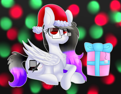 Size: 1024x795 | Tagged: safe, artist:tomboygirl45, oc, oc only, species:pegasus, species:pony, female, glasses, mare, present, prone, solo