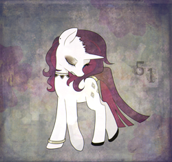 Size: 1200x1129 | Tagged: safe, artist:kkmrarar, character:rarity, species:pony, species:unicorn, alternate hairstyle, bracelet, female, jewelry, mare, necklace, one eye closed, solo, tail ring, wristband