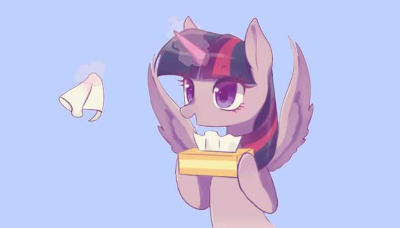 Size: 790x450 | Tagged: safe, artist:kkmrarar, artist:szafir87, character:twilight sparkle, character:twilight sparkle (alicorn), species:alicorn, species:pony, animated, cute, female, gif, mare, solo, tissue, tissue box, twiabetes, wing flap