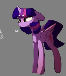 Size: 3570x4121 | Tagged: safe, artist:bloodatius, character:twilight sparkle, character:twilight sparkle (alicorn), species:alicorn, species:pony, :i, beanbrows, eyebrows, female, floppy ears, mare, solo, vulgar