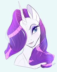 Size: 1688x2138 | Tagged: safe, artist:clockworkquartet, character:rarity, species:pony, species:unicorn, female, mare, open mouth, simple background, solo