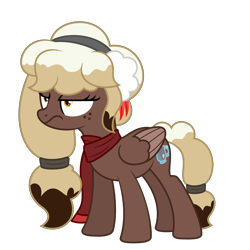Size: 9504x9504 | Tagged: safe, artist:besttubahorse, oc, oc only, oc:sweet mocha, species:pegasus, species:pony, absurd resolution, clothing, earmuffs, female, freckles, frown, grumpy, scarf, simple background, solo, transparent background, vector
