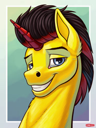 Size: 1440x1920 | Tagged: safe, artist:wwredgrave, oc, oc only, oc:gram, species:pony, species:unicorn, looking at you, male, solo