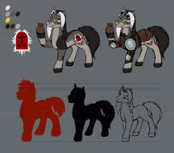 Size: 4000x3518 | Tagged: safe, artist:wwredgrave, oc, oc:nick redgrave, species:earth pony, species:pony, armor, beard, cross, cutie mark, facial hair, grave, male, ponified, reference, reference sheet, sketch, solo, stallion