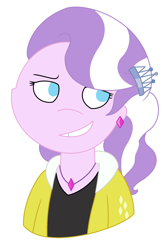 Size: 1520x2264 | Tagged: safe, artist:midnightamber, character:diamond tiara, my little pony:equestria girls, ear piercing, earring, female, jewelry, necklace, piercing, simple background, solo, tiara, white background