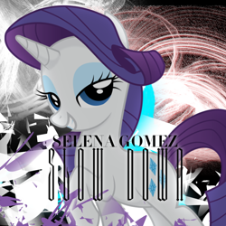 Size: 800x800 | Tagged: safe, artist:penguinsn1fan, artist:tim015, character:rarity, species:pony, cover, female, parody, selena gomez, solo