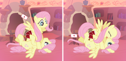 Size: 5434x2654 | Tagged: safe, artist:trotsworth, character:fluttershy, species:pegasus, species:pony, fanfic:on a cross and arrow, adorascotch, butterscotch, comic, commission, cute, female, flutterscotch, male, mare, ponidox, rule 63, rule63betes, self ponidox, selfcest, shipping, shyabetes, stallion, straight