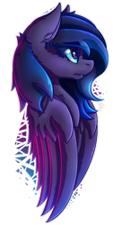 Size: 810x1500 | Tagged: safe, artist:midnightsix3, oc, oc only, oc:nyreen eventide, species:pegasus, species:pony, blue eyes, blue mane, bust, simple background, solo, transparent background