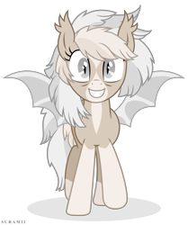 Size: 7183x8591 | Tagged: safe, artist:suramii, oc, oc only, oc:cuddy, species:bat pony, species:pony, absurd resolution, bat pony oc, coat markings, female, happy, looking at you, mare, simple background, smiling, socks (coat marking), solo, transparent background