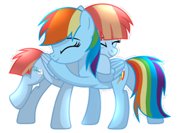 Size: 1344x1008 | Tagged: safe, artist:sapphireartemis, character:rainbow dash, character:windy whistles, species:pegasus, species:pony, cute, dashabetes, dawwww, duo, eyes closed, female, heartwarming, hug, like mother like daughter, mare, mother and daughter, simple background, story in the source, transparent background, white outline, windybetes