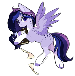 Size: 1507x1536 | Tagged: safe, artist:doekitty, oc, oc only, oc:pandora, species:pegasus, species:pony, book, female, mare, simple background, solo, transparent background