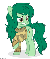 Size: 5159x6000 | Tagged: safe, artist:suramii, character:wallflower blush, species:pony, equestria girls:forgotten friendship, g4, my little pony: equestria girls, absurd resolution, clothing, equestria girls ponified, female, gritted teeth, mare, ponified, raised hoof, simple background, solo, sweater, that was fast, transparent background