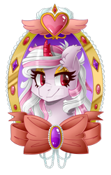 Size: 1024x1611 | Tagged: safe, artist:sk-ree, oc, oc:hikari, species:pony, augmented horn, bust, colored horn, female, mare, portrait, simple background, solo, transparent background, watermark