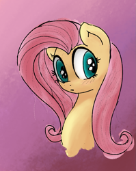 Size: 871x1093 | Tagged: safe, artist:mang, character:fluttershy, species:pegasus, species:pony, :o, blushing, bust, female, looking sideways, open mouth, portrait, simple background, solo