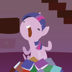 Size: 1000x1000 | Tagged: safe, artist:professor-ponyarity, character:twilight sparkle, book, chibi