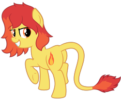 Size: 4688x3906 | Tagged: safe, artist:besttubahorse, oc, oc only, oc:flamespitter, female, leonine tail, looking back, simple background, solo, transparent background, vector