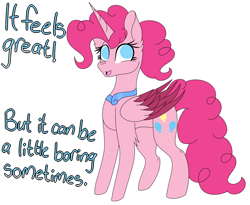 Size: 3000x2465 | Tagged: safe, artist:tomboygirl45, character:pinkie pie, species:alicorn, species:pony, alicornified, ask, colored wings, female, high res, multicolored wings, pinkiecorn, princessponk, race swap, solo, tumblr, two toned wings, xk-class end-of-the-world scenario