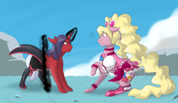 Size: 1000x579 | Tagged: safe, artist:kourabiedes, species:pony, cure peach, fresh precure, ponified, pretty cure, transformation
