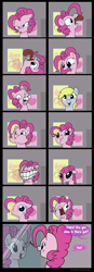 Size: 1000x2872 | Tagged: safe, artist:professor-ponyarity, character:derpy hooves, character:pinkie pie, species:pegasus, species:pony, comic, faec, female, mare