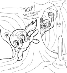Size: 914x1000 | Tagged: safe, artist:abronyaccount, character:trixie, crossover, gollum, name pun, pun, the hobbit