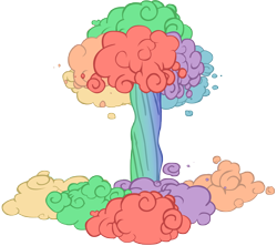 Size: 10800x9609 | Tagged: safe, artist:somepony, episode:lesson zero, g4, my little pony: friendship is magic, absurd resolution, mushroom cloud, no pony, rainbow nuke, simple background, transparent background, vector