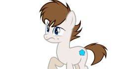 Size: 2200x1236 | Tagged: safe, alternate version, artist:rsa.fim, edit, edited screencap, part of a set, screencap, oc, oc only, oc:crash bash, species:earth pony, species:pony, male, one hoof raised, ponyville, scar, simple background, solo, transparent background, vector