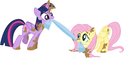 Size: 8842x4136 | Tagged: safe, artist:silentmatten, character:fluttershy, character:twilight sparkle, character:twilight sparkle (alicorn), species:alicorn, species:pony, .ai available, .zip file at source, absurd resolution, mud, muddy, simple background, transparent background, vector