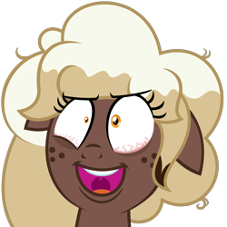 Size: 3000x3000 | Tagged: safe, artist:besttubahorse, oc, oc only, oc:sweet mocha, species:pony, .svg available, bloodshot eyes, bust, dark circles, eye twitch, faec, female, freakout, freckles, laughing, mare, portrait, simple background, solo, svg, transparent background, vector