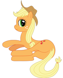 Size: 3023x3757 | Tagged: safe, artist:mfg637, character:applejack, species:earth pony, species:pony, .svg available, butt, female, looking at you, lying down, mare, plot, simple background, solo, svg, transparent background, vector