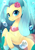 Size: 837x1200 | Tagged: safe, artist:ayahana, character:princess skystar, species:seapony (g4), g4, my little pony: the movie (2017), bubble, cute, female, flower, flower in hair, freckles, looking at you, skyabetes, smiling, solo, underwater