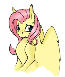 Size: 1707x2011 | Tagged: safe, artist:pantheracantus, character:fluttershy, species:pegasus, species:pony, bust, colored, cute, female, looking at you, looking sideways, manga, mare, portrait, simple background, sketch, smiling, solo, three quarter view, white background, wings