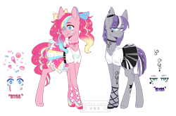 Size: 1024x675 | Tagged: safe, artist:huirou, character:maud pie, character:pinkie pie, species:earth pony, species:pony, alternate universe, bow, clothing, female, hair bow, pie sisters, siblings, simple background, sisters, starry eyes, transparent background, wingding eyes