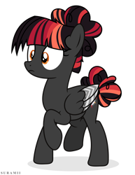 Size: 4961x6412 | Tagged: safe, artist:suramii, oc, oc:night vision, species:pegasus, species:pony, absurd resolution, colored wings, female, mare, multicolored wings, raised hoof, simple background, solo, transparent background