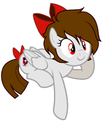 Size: 3200x3782 | Tagged: safe, alternate version, artist:rsa.fim, oc, oc only, oc:whisper hope, species:pegasus, species:pony, alternate hairstyle, cloud, female, mare, red eyes, ribbon, simple background, smiling, solo, tail wrap, transparent background, unitárium