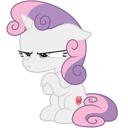 Size: 3000x3000 | Tagged: safe, artist:besttubahorse, character:sweetie belle, species:pony, species:unicorn, episode:surf and/or turf, g4, my little pony: friendship is magic, .svg available, crossed hooves, cute, female, filly, grumpy, grumpy belle, simple background, sitting, svg, transparent background, vector