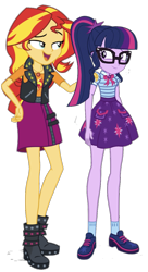 Size: 727x1335 | Tagged: safe, artist:seahawk270, editor:php77, character:sunset shimmer, character:twilight sparkle, character:twilight sparkle (scitwi), species:eqg human, ship:scitwishimmer, ship:sunsetsparkle, equestria girls:forgotten friendship, g4, my little pony: equestria girls, my little pony:equestria girls, clothing, female, lesbian, shipping, simple background, transparent background