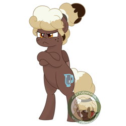 Size: 3000x3000 | Tagged: safe, artist:besttubahorse, oc, oc only, oc:sweet mocha, species:pegasus, species:pony, alternate hairstyle, angry, bipedal, crossed hooves, female, freckles, simple background, solo, transparent background, watermark